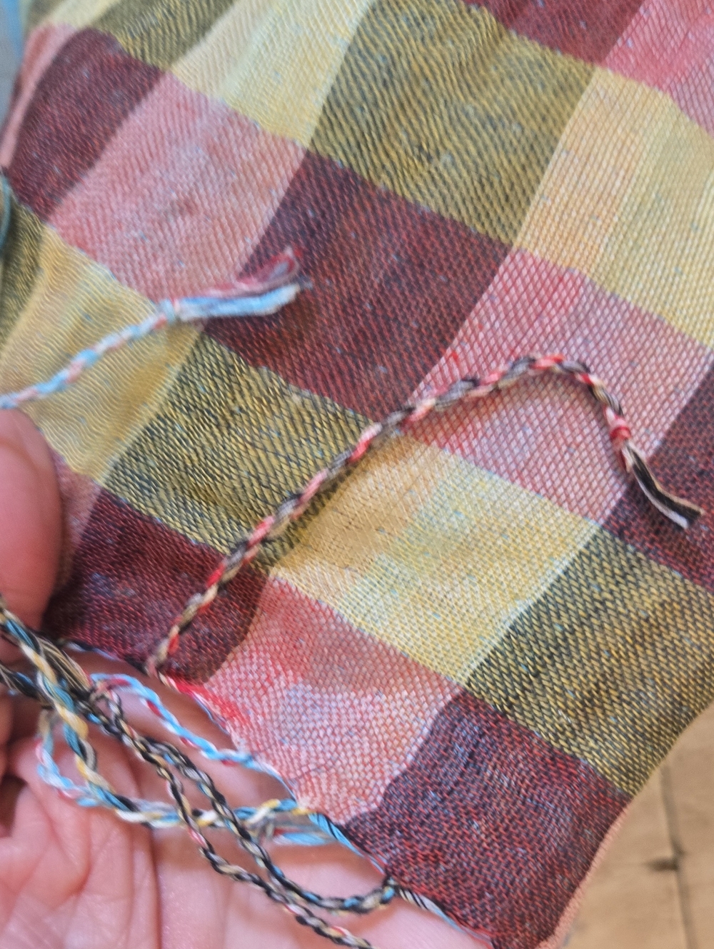New Neiman Marcus Raj Oversized Reversible Plaid Fringed Edge Shawl/Scarf - Picture 10 of 10